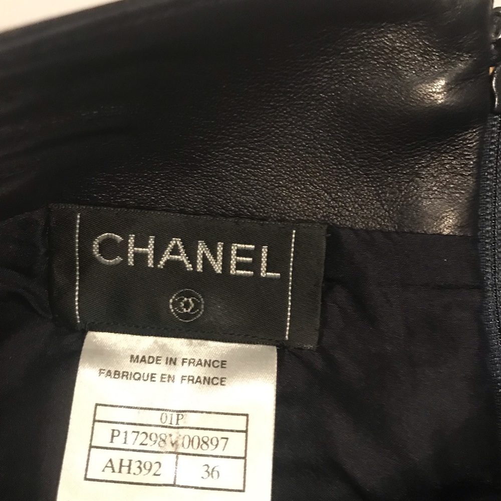 Authentic Chanel Lamb Leather Pleated Skirt